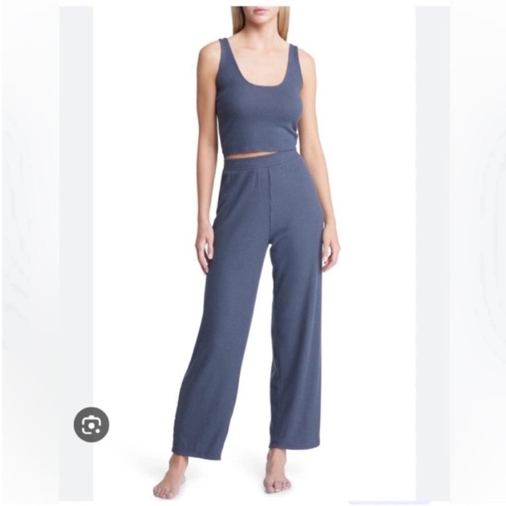 Open Edit Lounge Pants Set Grey Crop top size Large - Picture 2 of 11